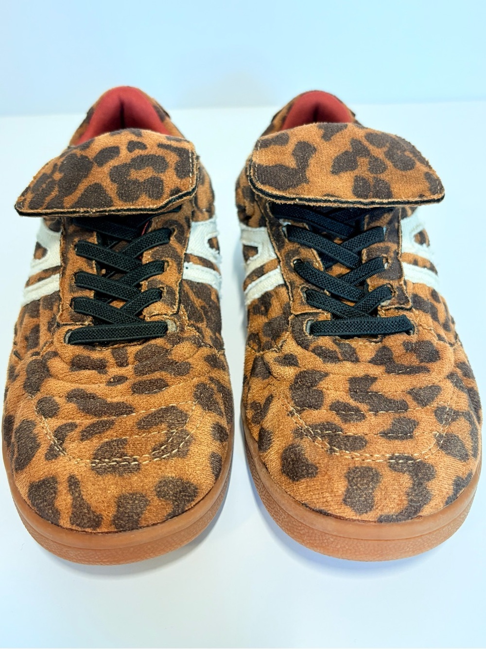 Steve Madden JMadrid Leopard Print Sneakers Kids Size 1 Animal Print No Tie